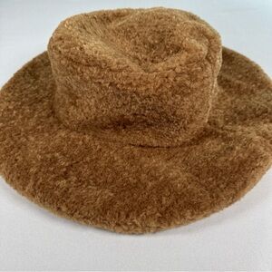 Donna Salyers Fabulous-Furs Sherpa Floppy Hat Brown Bucket Rim New